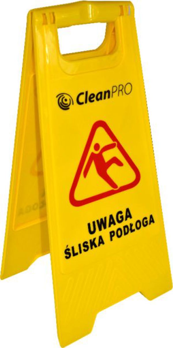CleanPRO Πινακίδα Προειδοποίησης Ολισθηρού Πατώματος, Πτυσσόμενη, Κίτρινη