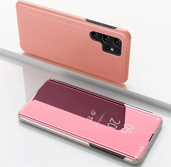 Θήκη Clear View για Samsung Galaxy S25 Ultra με καπάκι - ροζ