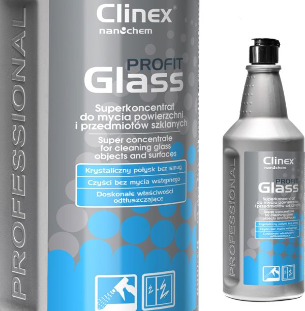 Clinex PROFIT Glass Καθαριστικό Συμπύκνωμα για Τζάμια, Καθρέπτες και Ανοξείδωτες Επιφάνειες 1L