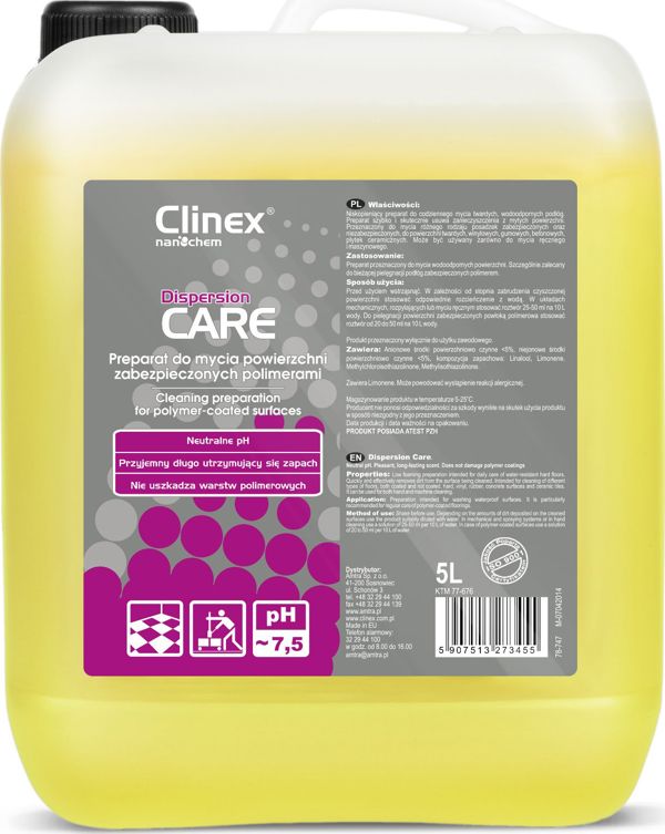 Clinex Dispersion CARE Υγρό Καθαρισμού Δαπέδων 5L - Για Σκληρές & Αδιάβροχες Επιφάνειες