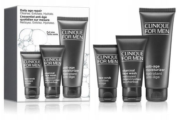 CLINIQUE_SET Καθημερινή Επιδιόρθωση Ηλικίας Καθαρισμός. Απολέπιση. Ενυδάτωση Αντιγηραντική Ενυδατική Κρέμα προσώπου 100ml + Απολεπιστικό Προσώπου 30ml + Ενεργός Άνθρακας Καθαριστικό Προσώπου 50ml