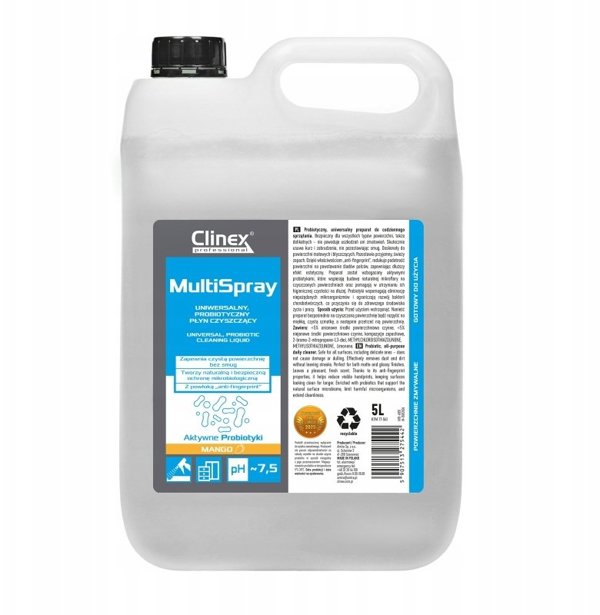 Clinex Multi Spray Mango – Καθαριστικό Επιφανειών Γενικής Χρήσης με Άρωμα Μάνγκο, 5L