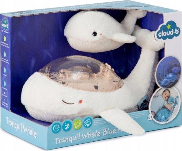 Cloud B Cloud b Tranquil Whale Σετ Φωτιστικό και Κουδουνίστρα λευκό