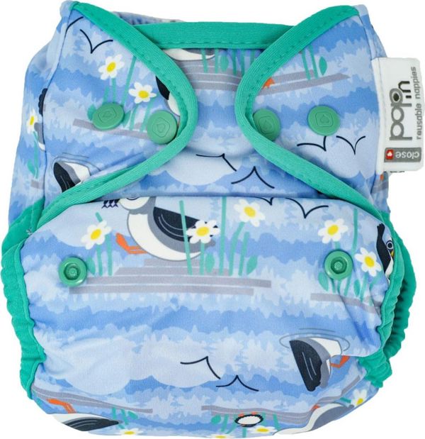 Close Caboo Επαναχρησιμοποιούμενη Πάνα Pop-in AIO, Blue Puffin, Ρυθμιζόμενη 4.5-16kg