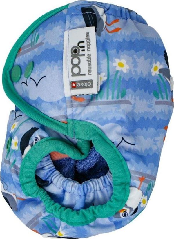 Close Caboo Επαναχρησιμοποιούμενη Πάνα Pop-in AIO, Blue Puffin, Ρυθμιζόμενη 4.5-16kg