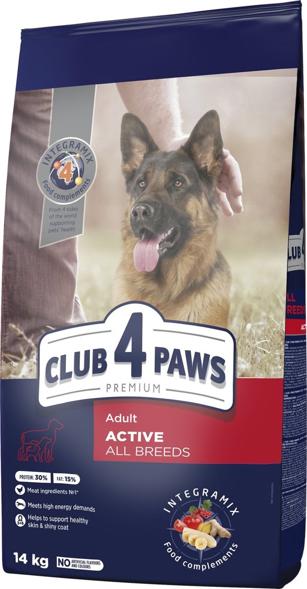 Club 4 Paws Active Ξηρά Τροφή Σκύλου για Ενεργούς Σκύλους, 14kg