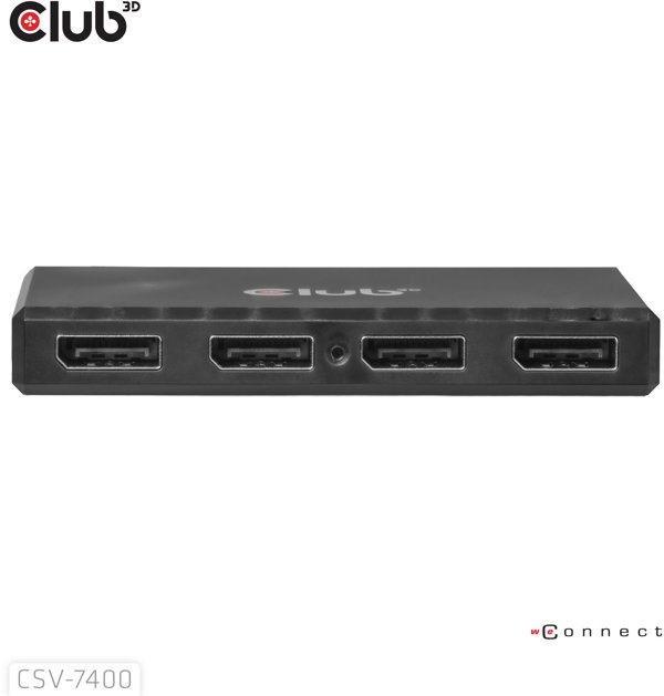 HUB USB Club 3D hub MST (Multi Stream Transport) DisplayPort 1.4 na 4x DisplayPort, Quad monitor, 4x 4K30Hz, 8K30Hz