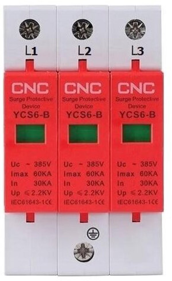 CNC CNC AC viršįtampių ribotuvas, 3P, B klasės, 30-60 kA, 385VAC