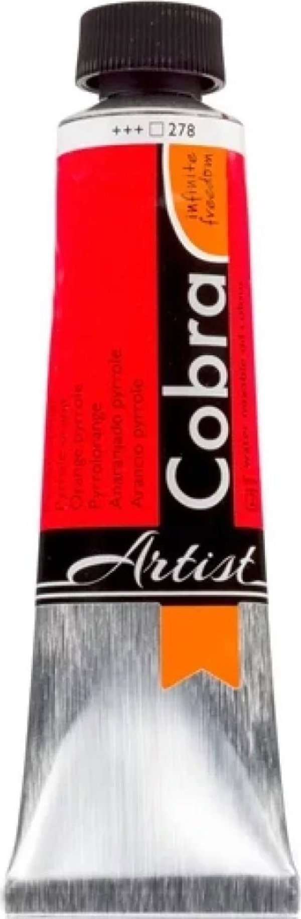 Cobra Artist Water-Mixable Oil Colour Tube Pyrrole Orange 278