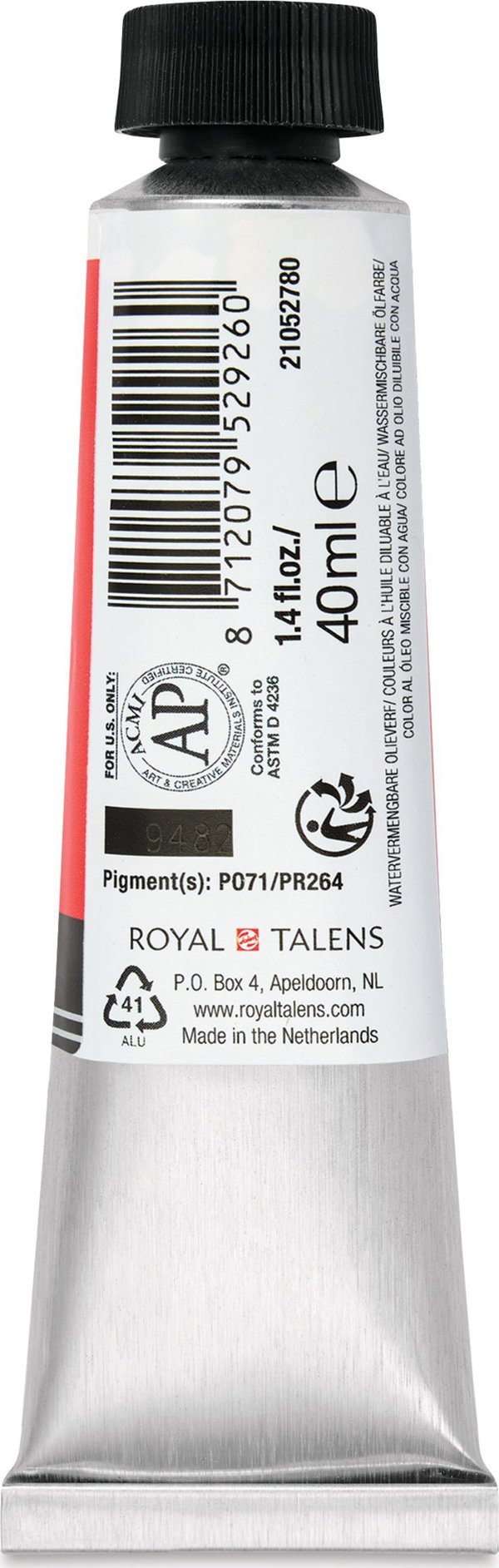 Cobra Artist Water-Mixable Oil Colour Tube Pyrrole Orange 278