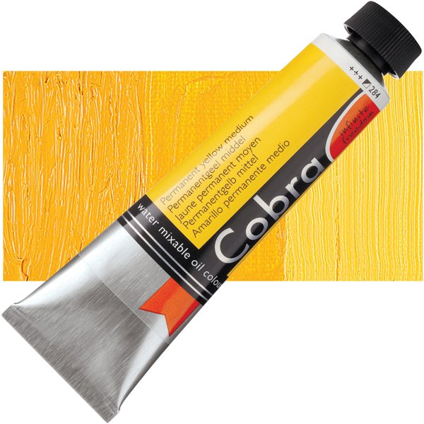 Cobra Artist Water-Mixable Oil Colour Tube Permanent Yellow Medium 284