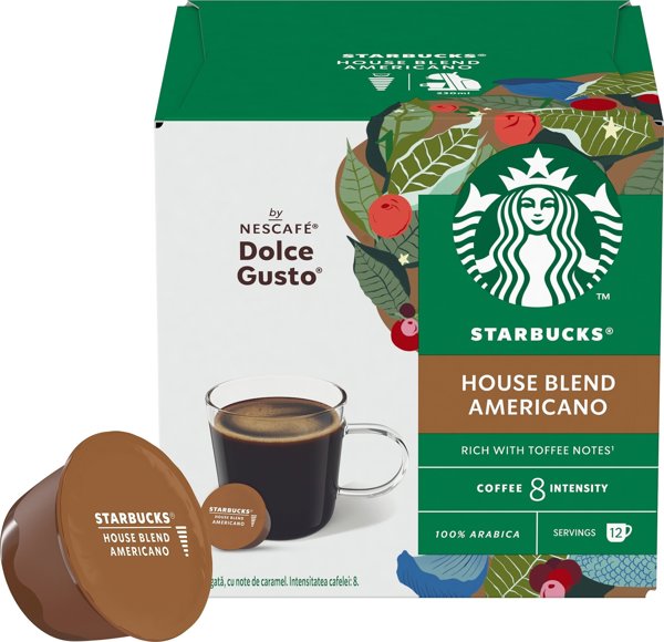 Κάψουλες καφέ συμβατές με NESCAFE(r) Dolce Gusto(r) Starbucks House Blend Grande, 12 τεμ.