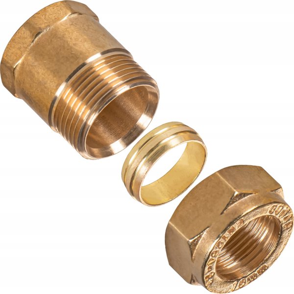 Comap Σύνδεσμος Συμπίεσης (Βιδωτός) JEVCO, 18mm x 1/2", Για Χάλκινους Σωλήνες, JEVCOJ501