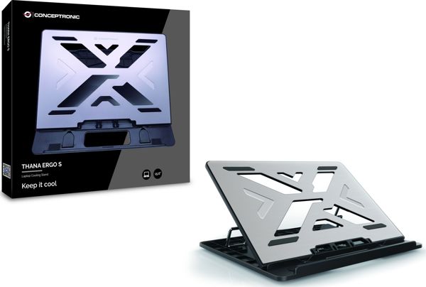 Conceptronic ERGO Βάση για Laptop 15.6" με Ψύξη και Ρυθμιζόμενο Ύψος (THANA03G)