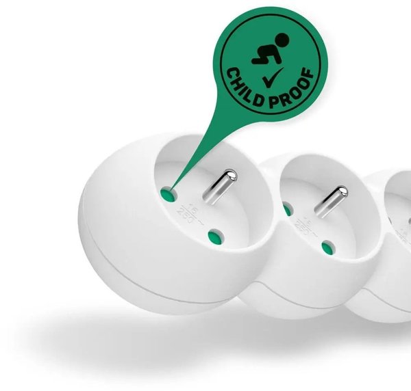 CONNECT IT prodlužovací kabel 230 V, 3 zásuvky, 1,5 m, s vypínačem (bílý)