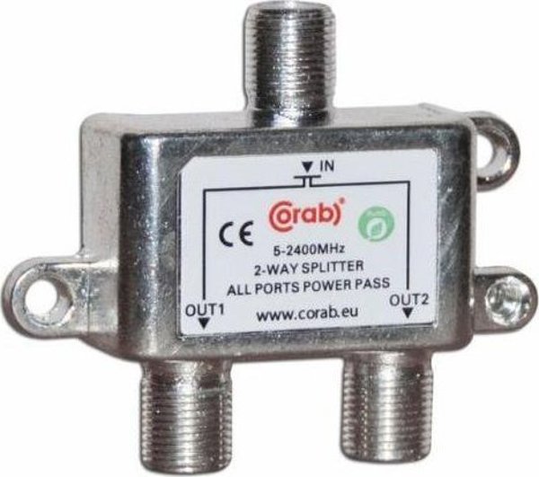 CORAB Rozgaleznik sygnalu splitter 5-2400Mhz 2 wyjscia power pass CORAB