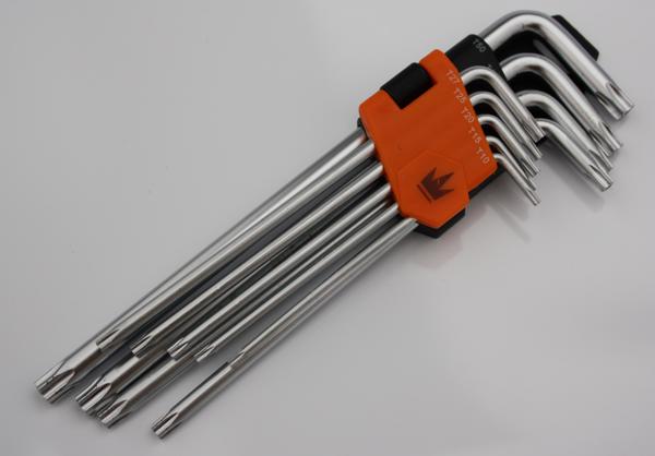 Σετ κλειδιών τύπου L Torx T10-T50 με οπή 9 τεμ. (C6615) Corona
