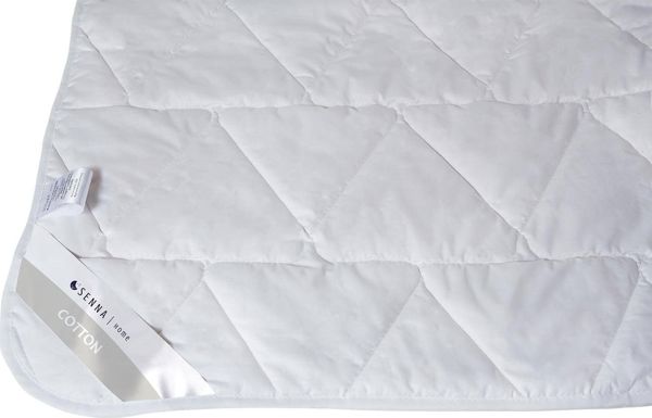 NoName Πάπλωμα Ολόχρονης Χρήσης 100% Βαμβάκι Percale, 155x200cm, Λευκό με Γεωμετρικές Ραφές