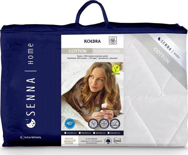 NoName Πάπλωμα Ολόχρονης Χρήσης 100% Βαμβάκι Percale, 155x200cm, Λευκό με Γεωμετρικές Ραφές