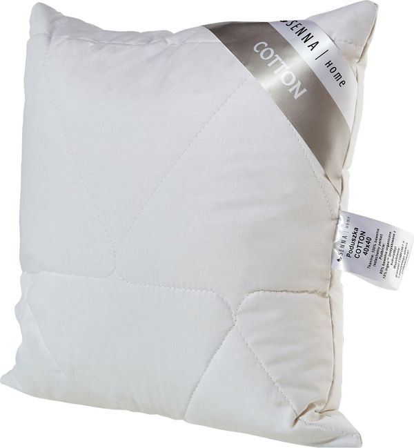 NoName Ρυθμιζόμενο Μαξιλάρι Cotton 40x40εκ. 100% Βαμβακερό Λευκό με Διακοσμητικές Ραφές