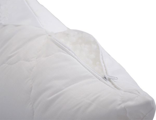 NoName Ρυθμιζόμενο Μαξιλάρι Cotton 40x40εκ. 100% Βαμβακερό Λευκό με Διακοσμητικές Ραφές