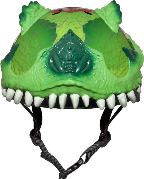 C-PREME Παιδικό Κράνος Ποδηλάτου T-Rex Awesome, Πράσινο, Μέγεθος S (50-54 cm), Ηλικία 5+