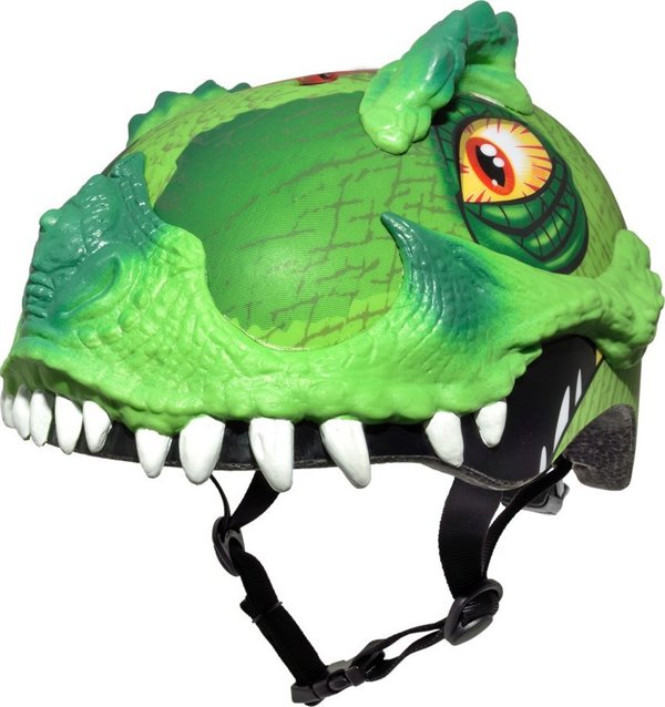 C-PREME Παιδικό Κράνος Ποδηλάτου T-Rex Awesome, Πράσινο, Μέγεθος S (50-54 cm), Ηλικία 5+
