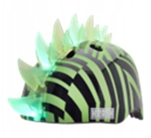 C-PREME Κράνος Ποδηλάτου Krash Dazzle Green με LED, Παιδικό, Μέγεθος M Youth (54-58 cm), 8+ Ετών