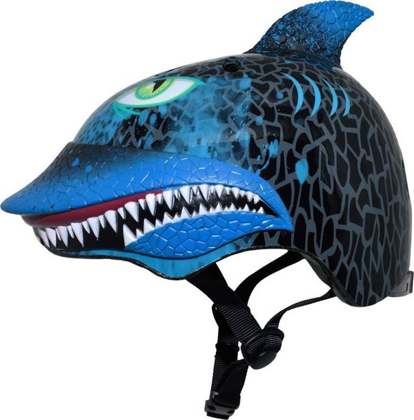 C-PREME Κράνος Παιδικό Shark Attax, Μαύρο, Μέγεθος S (50-54 cm), 5+ Ετών