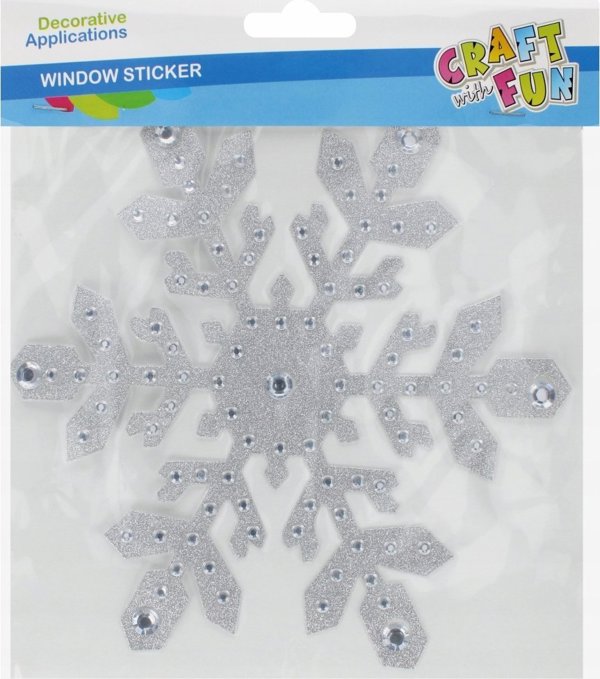 Craft with Fun OZDOBA BN NAKLEJKI NA SZYBE 21X21 SREB CF 12/144