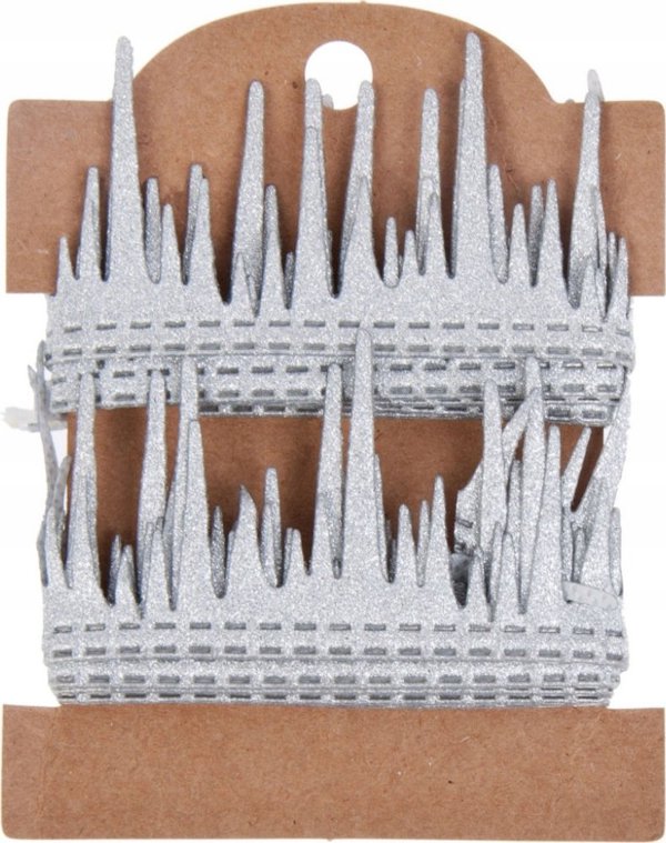 Craft With Fun Διακοσμητική Γιρλάντα-Σοπλάκια, 2m x 4cm, Ασημί