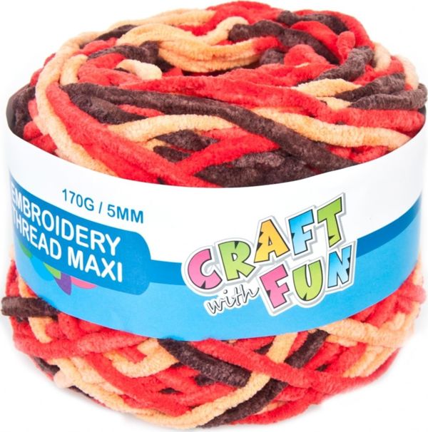 Craft with Fun CF OZDOBA DEK MULINA GIGA 170G 5MM CZERW MIX6/60