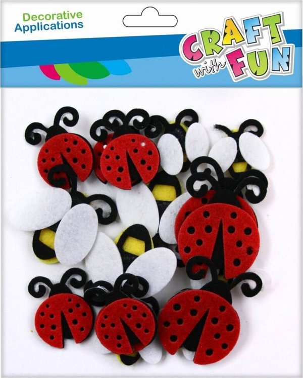 Craft With Fun Διακοσμητικά Τσόχινα Μέλισσα σε Σύρμα, 18τμχ, Για Χειροτεχνίες και Διακόσμηση