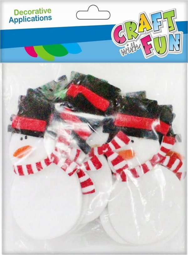 Craft With Fun Διακοσμητικός Χιονάνθρωπος από Τσόχα, Σετ 18 Τεμάχια για Χριστουγεννιάτικες Κατασκευές