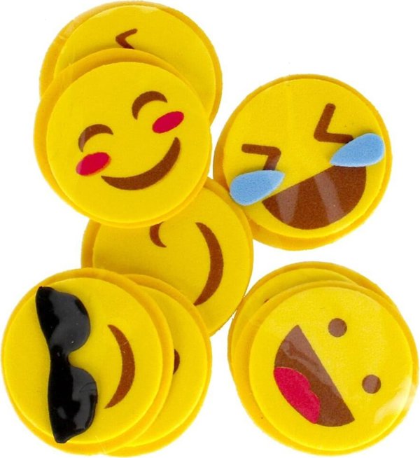 Craft With Fun Αυτοκόλλητα Διακοσμητικά Emoji από Αφρώδες Υλικό EVA, 8 Τεμάχια