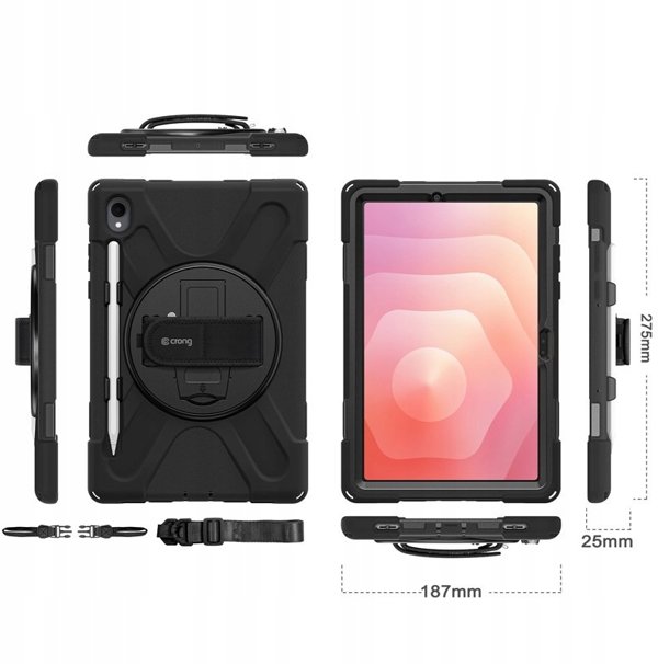 Crong Defender Plus – Pancerne etui Samsung Galaxy Tab S11 11” (czarny)