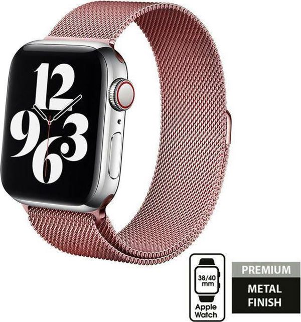 Crong Λουράκι Milano Steel για Apple Watch 38/40mm, Ανοξείδωτο Ατσάλι, Ροζ Χρυσό