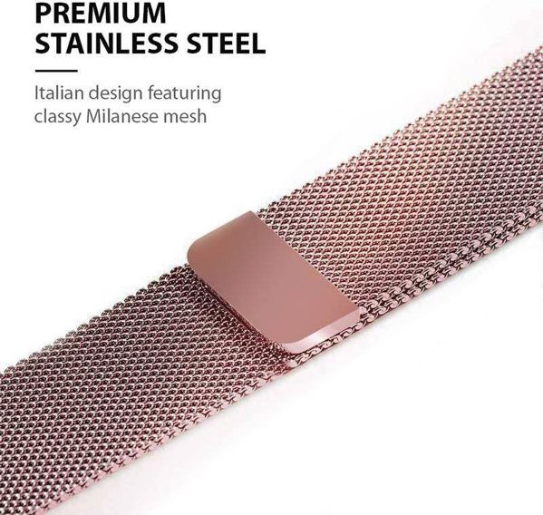 Crong Λουράκι Milano Steel για Apple Watch 38/40mm, Ανοξείδωτο Ατσάλι, Ροζ Χρυσό