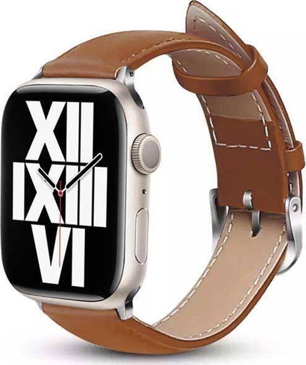 Crong Noble Band Λουράκι από Φυσικό Δέρμα για Apple Watch 42/44/45/49mm - Καφέ