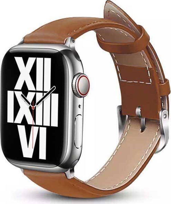 Crong Noble Band Λουράκι από Φυσικό Δέρμα για Apple Watch 42/44/45/49mm - Καφέ