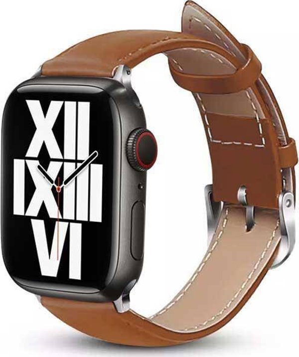 Crong Noble Band Λουράκι από Φυσικό Δέρμα για Apple Watch 42/44/45/49mm - Καφέ