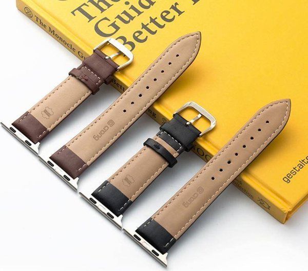 Crong Noble Band Λουράκι από Φυσικό Δέρμα για Apple Watch 42/44/45/49mm - Καφέ
