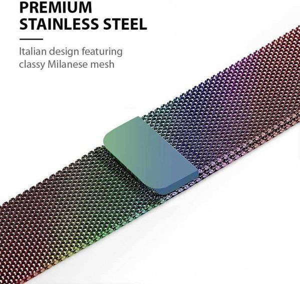 Crong Milano Steel Λουράκι Apple Watch 38/40mm, Ανοξείδωτο Ατσάλι, Ιριδίζον