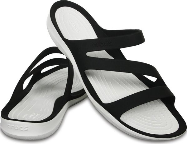 Crocs Swiftwater Sandal Γυναικεία Σανδάλια, Μαύρο-Άσπρο, 203998 066, Μέγεθος 34-35