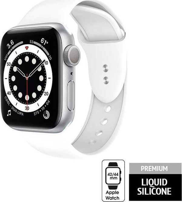 Crong Liquid Λουράκι για Apple Watch 42/44mm, από Υγρή Σιλικόνη, Λευκό