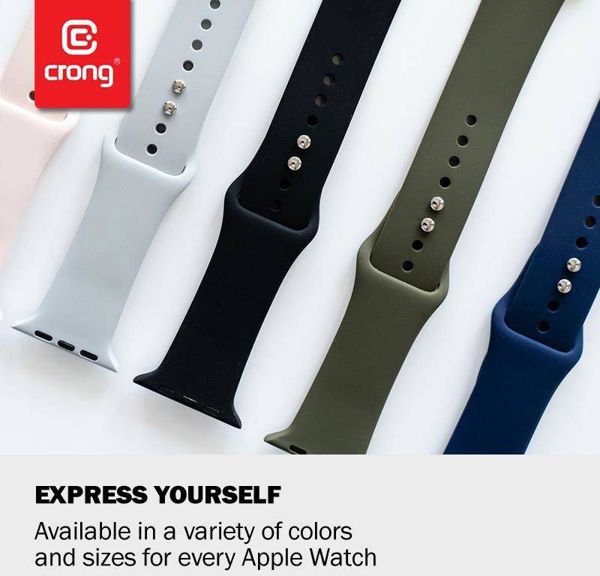 Crong Liquid Λουράκι για Apple Watch 42/44mm, από Υγρή Σιλικόνη, Λευκό