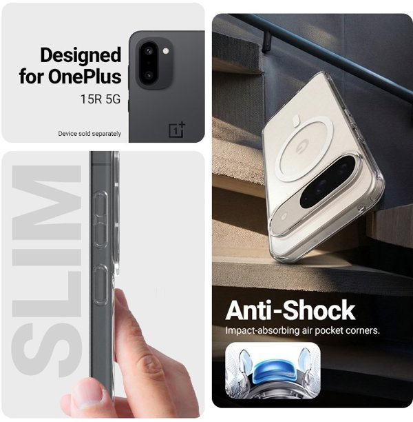 Θήκη Crong Hybrid Clear Magnetic για OnePlus 15R με MagSafe - Διαφανής