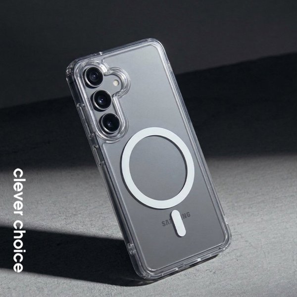 Θήκη Crong Hybrid Clear Magnetic για Samsung Galaxy A57 MagSafe, Διαφανής