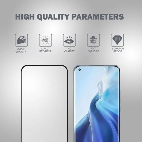 Crong 3D Armour Προστατευτικό Γυαλί 9H Full Glue για Xiaomi Mi 11 - Με Πλαίσιο Εγκατάστασης