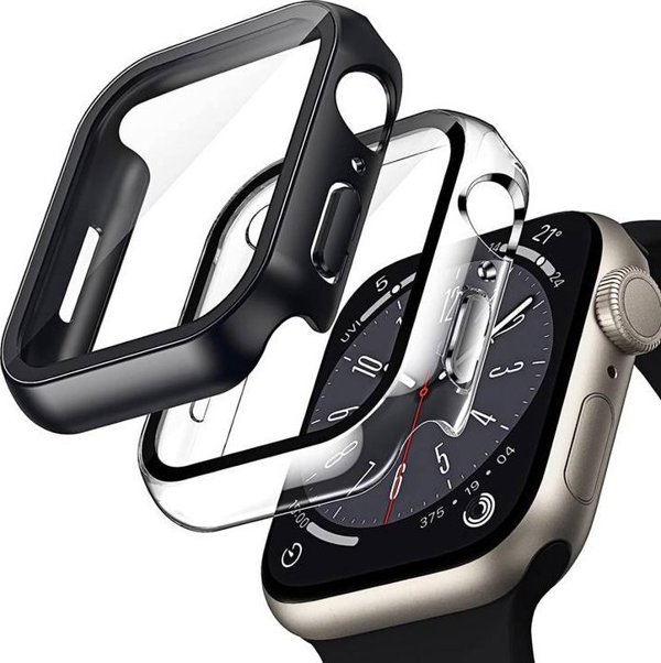 Crong Hybrid Watch Case για Apple Watch 41mm - Προστατευτική Θήκη με Ενσωματωμένο Γυαλί - Clear